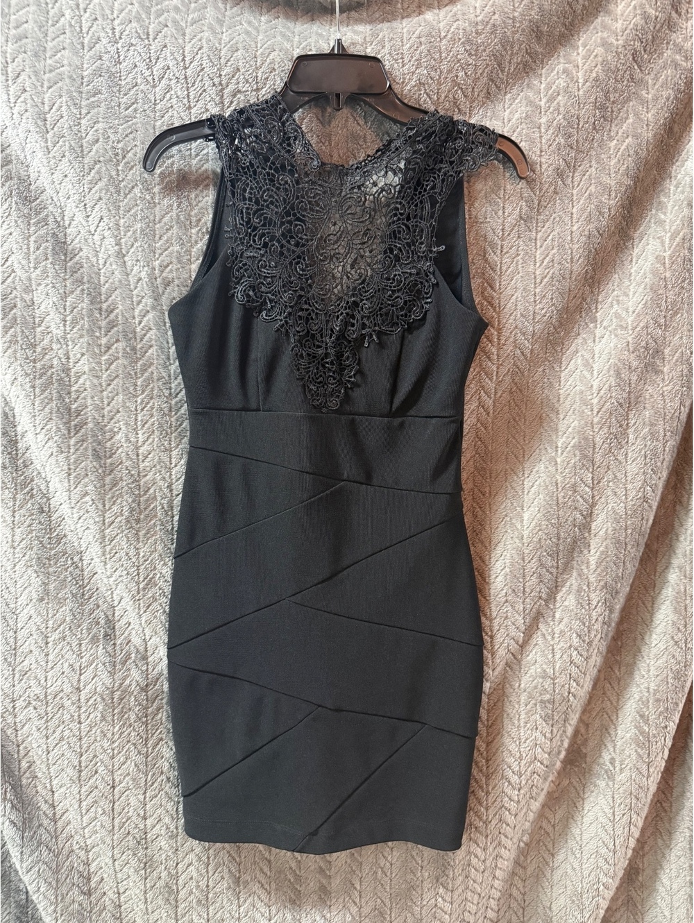 rue21 Black Sleeveless Lace Detail Bodycon Dress Medium
